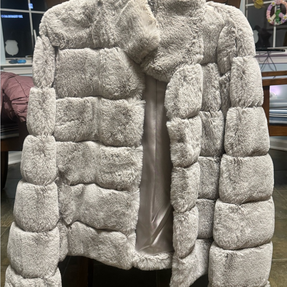 Fabulous Furs Plush Cream Teddy Jacket